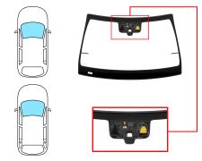 PARE-BRISE MERCEDES CLASE C (W205) 2014-2018 4 PORTES / BREAK / AVANT / VERT / ACOUSTIQUE / AVEC BASE MIROIR / AVEC CAPTEUR / AVEC SUPPORT CAMÉRA / AFFICHAGE TÊTE HAUTE / ANTENNE / JOINTS PRÉMONTÉS