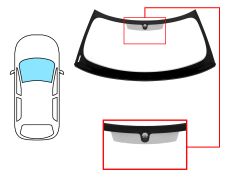 PARE-BRISE MINI COOPER 2014-2018 3/5 PORTES / CABRIOLET / AVANT / VERT / AVEC BASE MIROIR / JOINTS PRÉMONTÉS 