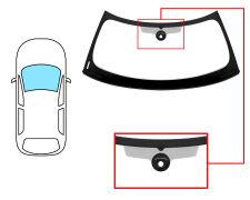 PARE-BRISE MINI COOPER 2014-2021 3/5 PORTES / CABRIOLET / AVANT / VERT / AVEC BASE MIROIR / AVEC CAPTEUR ROND / JOINTS PRÉMONTÉS 
