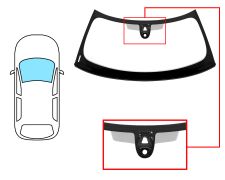 PARE-BRISE MINI COOPER 2014-2018 3/5 PORTES / CABRIOLET / AVANT / VERT / AVEC BASE MIROIR / AVEC CAPTEUR ROND / AVEC SUPPORT CAMÉRA / JOINTS PRÉMONTÉS 