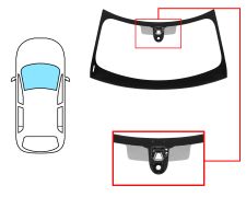 PARE-BRISE MINI COUNTRYMAN 2017-2020 AVANT / VERT / AVEC CAPTEUR ROND / AVEC SUPPORT CAMÉRA / JOINTS PRÉMONTÉS 