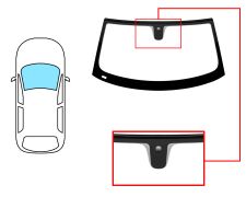 PARE-BRISE MINI COUPE 2011-2017 AVANT / VERT / AVEC BASE MIROIR / JOINTS PRÉMONTÉS 