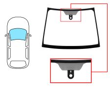 PARE-BRISE MITSUBISHI COLT 2004-2008 3 PORTES / AVANT / VERT / AVEC BASE MIROIR / AVEC CAPTEUR 
