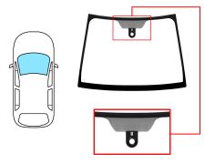 PARE-BRISE MITSUBISHI COLT 2004-2008 5 PORTES / AVANT / VERT / AVEC BASE MIROIR / AVEC CAPTEUR / JOINTS PRÉMONTÉS 
