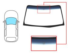 PARE-BRISE MITSUBISHI ECLIPSE 1995-2000 AVANT / VERT BANDE BLEUE / AVEC BASE MIROIR 