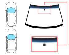 PARE-BRISE MITSUBISHI GALANT 1997-2003 4 PORTES / BREAK / AVANT / VERT BANDE BLEUE / AVEC BASE MIROIR 