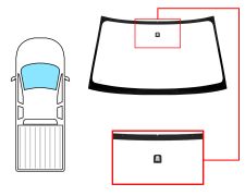 PARE-BRISE MITSUBISHI L200 2005-2010 2/4 PORTES / AVANT / VERT / AVEC BASE MIROIR 