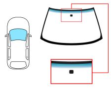 PARE-BRISE MITSUBISHI LANCER 1996-2001 AVANT / VERT BANDE BLEUE / AVEC BASE MIROIR 