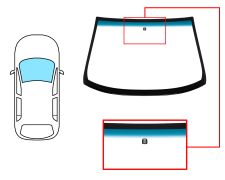 PARE-BRISE MITSUBISHI SPACE STAR 1998-2003 AVANT / VERT BANDE BLEUE / AVEC BASE MIROIR 