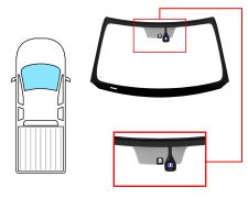 PARE-BRISE MITSUBISHI L200 2015-2019 AVANT / VERT / AVEC BASE MIROIR / AVEC CAPTEUR / JOINTS PRÉMONTÉS