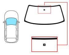 PARE-BRISE MITSUBISHI PAJERO SPORT / CHALLENGER 1997-2000 AVANT / VERT / AVEC BASE MIROIR MODIFIÉE