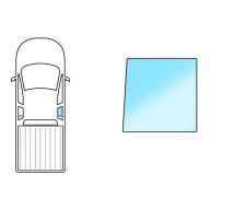 VITRE TOYOTA HILUX 2016-2021 4 PORTES / ARRIÈRE / VERT / DROITE / JOINTS PRÉMONTÉS