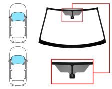 PARE-BRISE NISSAN ALMERA 2000-2003 3/5 PORTES / AVANT / VERT / AVEC BASE MIROIR MODIFIÉE