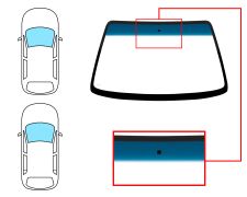 PARE-BRISE NISSAN MICRA 1992-1998 3/5 PORTES / AVANT / VERT BANDE BLEUE / AVEC BASE MIROIR 