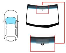 PARE-BRISE NISSAN MURANO 2005-2008 AVANT / VERT BANDE BLEUE / AVEC BASE MIROIR / SANS FENÊTRE VIN