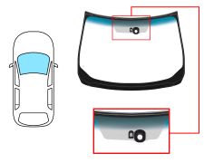 PARE-BRISE NISSAN MURANO 2008-2014 AVANT / VERT BANDE BLEUE / AVEC BASE MIROIR / AVEC CAPTEUR / JOINTS PRÉMONTÉS 