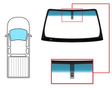PARE-BRISE NISSAN NAVARA 2005-2010 2/4 PORTES / AVANT / VERT BANDE BLEUE / AVEC BASE MIROIR / JOINTS PRÉMONTÉS 