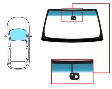 PARE-BRISE NISSAN PATHFINDER 2010-2014 AVANT / VERT BANDE BLEUE / AVEC BASE MIROIR / AVEC CAPTEUR / JOINTS PRÉMONTÉS 