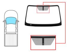 PARE-BRISE NISSAN NAVARA 2015-> 2/4 PORTES / AVANT / VERT / ACOUSTIQUE / AVEC BASE MIROIR 