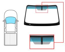 PARE-BRISE NISSAN NAVARA 2015-> 2/4 PORTES / AVANT / VERT BANDE BLEUE / ACOUSTIQUE / AVEC BASE MIROIR 