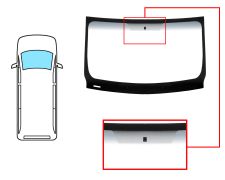 PARE-BRISE RENAULT TRAFIC 2001-2007 AVANT / VERT BANDE GRISE / AVEC BASE MIROIR A 10 CM DU BORD