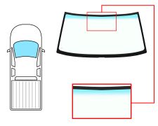 PARE-BRISE NISSAN NAVARA 1997-2002 AVANT / VERT BANDE BLEUE
