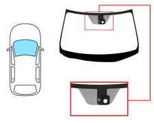 PARE-BRISE NISSAN X-TRAIL 2007-2010 AVANT / VERT / CHANGEMENT DE SERIGRAPHIE / AVEC BASE MIROIR / AVEC CAPTEUR