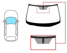 PARE-BRISE NISSAN X-TRAIL 2010-2014 AVANT / VERT / CHANGEMENT DE SERIGRAPHIE / AVEC BASE MIROIR