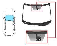 PARE-BRISE NISSAN LEAF 2010-2017 AVANT / VERT / AVEC BASE MIROIR / AVEC CAPTEUR / JOINTS PRÉMONTÉS 