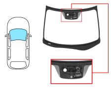 PARE-BRISE NISSAN LEAF 2010-2017 AVANT / VERT / ACOUSTIQUE / AVEC BASE MIROIR / AVEC CAPTEUR / AVEC SUPPORT CAMÉRA / JOINTS PRÉMONTÉS 