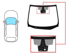 PARE-BRISE NISSAN MICRA 2017-2024 AVANT / VERT / ACOUSTIQUE / AVEC BASE MIROIR / AVEC CAPTEUR / AVEC SUPPORT CAMÉRA