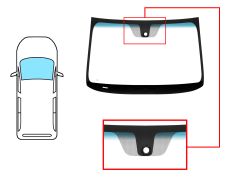 PARE-BRISE NISSAN NV200 2010-> AVANT / VERT BANDE BLEUE / AVEC BASE MIROIR / AVEC CAPTEUR 