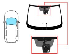 PARE-BRISE NISSAN QASHQAI 2014-2017 AVANT / VERT / ACOUSTIQUE / VERRE CHAUFFANT / AVEC BASE MIROIR / AVEC CAPTEUR / AVEC SUPPORT CAMÉRA / JOINTS PRÉMONTÉS