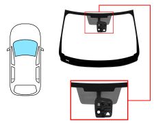 PARE-BRISE NISSAN QASHQAI 2014-2017 AVANT / VERT / AVEC BASE MIROIR / AVEC CAPTEUR MODIFIÉ / AVEC SUPPORT CAMÉRA / JOINTS PRÉMONTÉS EN BAS