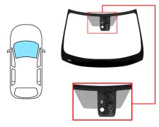PARE-BRISE NISSAN X-TRAIL 2014-2017 AVANT / VERT / ACOUSTIQUE / AVEC BASE MIROIR / AVEC CAPTEUR / AVEC SUPPORT CAMÉRA MODIFIÉ / JOINTS PRÉMONTÉS