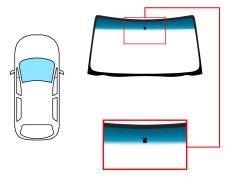 PARE-BRISE OPEL ASTRA F 1991-1994 CABRIOLET / AVANT / VERT BANDE BLEUE / AVEC BASE MIROIR