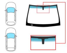 PARE-BRISE OPEL ASTRA H 2004-2007 5 PORTES / BREAK / AVANT / VERT BANDE BLEUE / AVEC BASE MIROIR 12CM / JOINTS PRÉMONTÉS