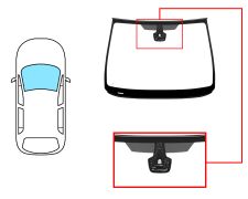 PARE-BRISE OPEL ASTRA J 2009-2013 4/5 PORTES / BREAK / AVANT / VERT / AVEC BASE MIROIR / CAPTEUR DE DÉSEMBUEUR UNIQUEMENT / JOINTS PRÉMONTÉS