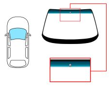 PARE-BRISE OPEL CALIBRA 1989-1994 AVANT / VERT BANDE BLEUE / AVEC BASE MIROIR 