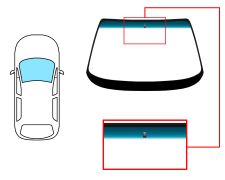 PARE-BRISE OPEL CALIBRA 1994-1997 AVANT / VERT BANDE BLEUE / AVEC BASE MIROIR MODIFIÉ