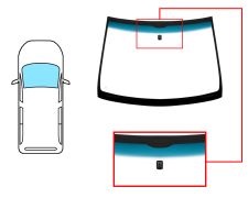 PARE-BRISE OPEL COMBO 2000-2011 AVANT / VERT BANDE BLEUE / AVEC BASE MIROIR 