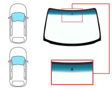 PARE-BRISE OPEL CORSA B 1993-2000 3/5 PORTES / AVANT / VERT BANDE BLEUE / AVEC BASE MIROIR 