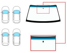 PARE-BRISE OPEL KADETT E 1984-1991 3/4/5 PORTES / BREAK / CABRIOLET / AVANT / VERT BANDE BLEUE / AVEC BASE MIROIR
