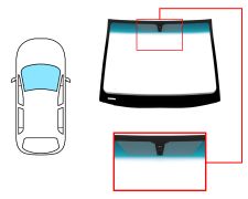 PARE-BRISE OPEL MERIVA 2003-2006 AVANT / VERT BANDE BLEUE / AVEC BASE MIROIR