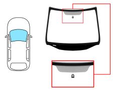 PARE-BRISE OPEL MERIVA 2010-2013 AVANT / VERT / AVEC BASE MIROIR / COINS SUPÉRIEURS RONDS / JOINTS PRÉMONTÉS