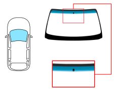 PARE-BRISE OPEL OMEGA A 1987-1994 4 PORTES / BREAK / AVANT / VERT BANDE BLEUE / AVEC BASE MIROIR / ANTENNE 