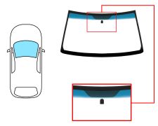 PARE-BRISE OPEL TIGRA 1994-2004 AVANT / VERT BANDE BLEUE / AVEC BASE MIROIR 