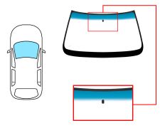 PARE-BRISE OPEL VECTRA A 1988-1992 4/5 PORTES / AVANT / VERT BANDE BLEUE / AVEC BASE MIROIR 