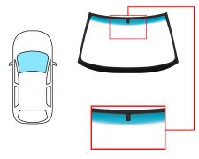 PARE-BRISE OPEL VECTRA B 1995-2002 4/5 PORTES / BREAK / AVANT / VERT BANDE BLEUE / AVEC BASE MIROIR