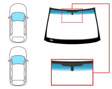 PARE-BRISE OPEL VECTRA C 2003-2005 4/5 PORTES / BREAK / AVANT / VERT BANDE BLEUE / AVEC BASE MIROIR / JOINTS PRÉMONTÉS